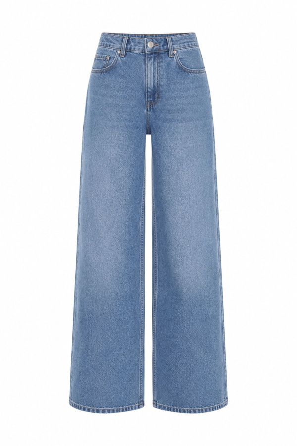 Arka Cebi Yıldız Baskılı Straight Fit Jean