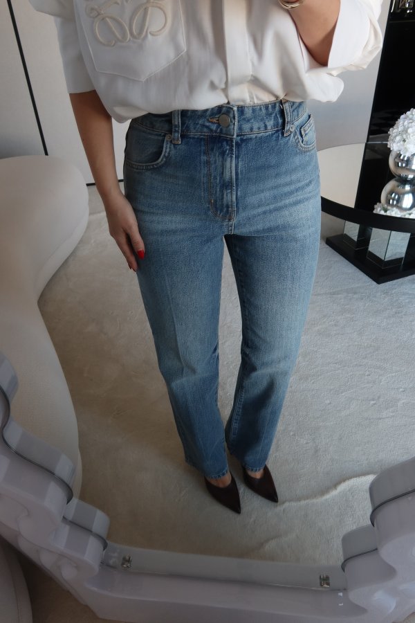 Taşlamalı Lazer Kesikli Jean