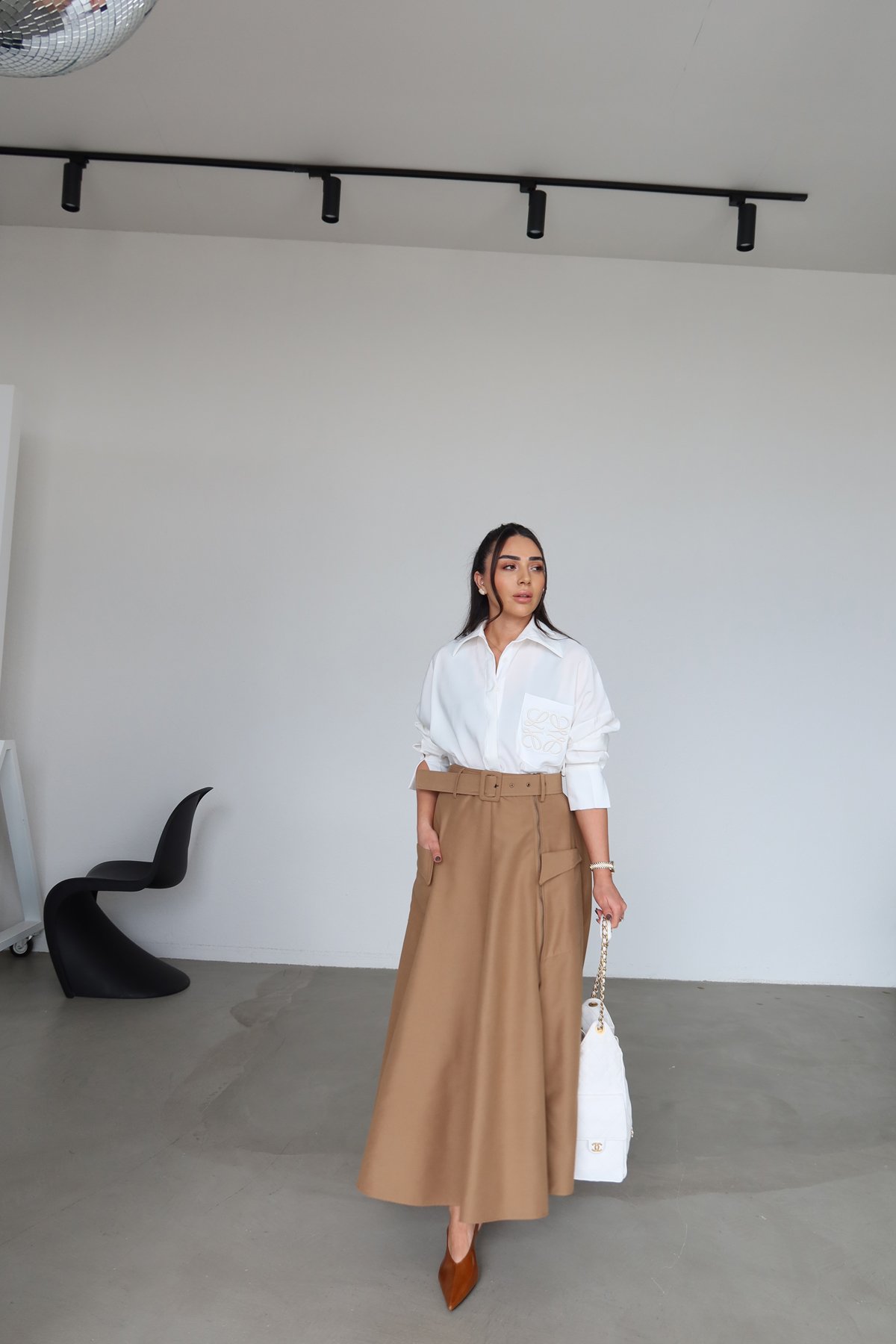 Tok Kumaş Fermuarlı Etek