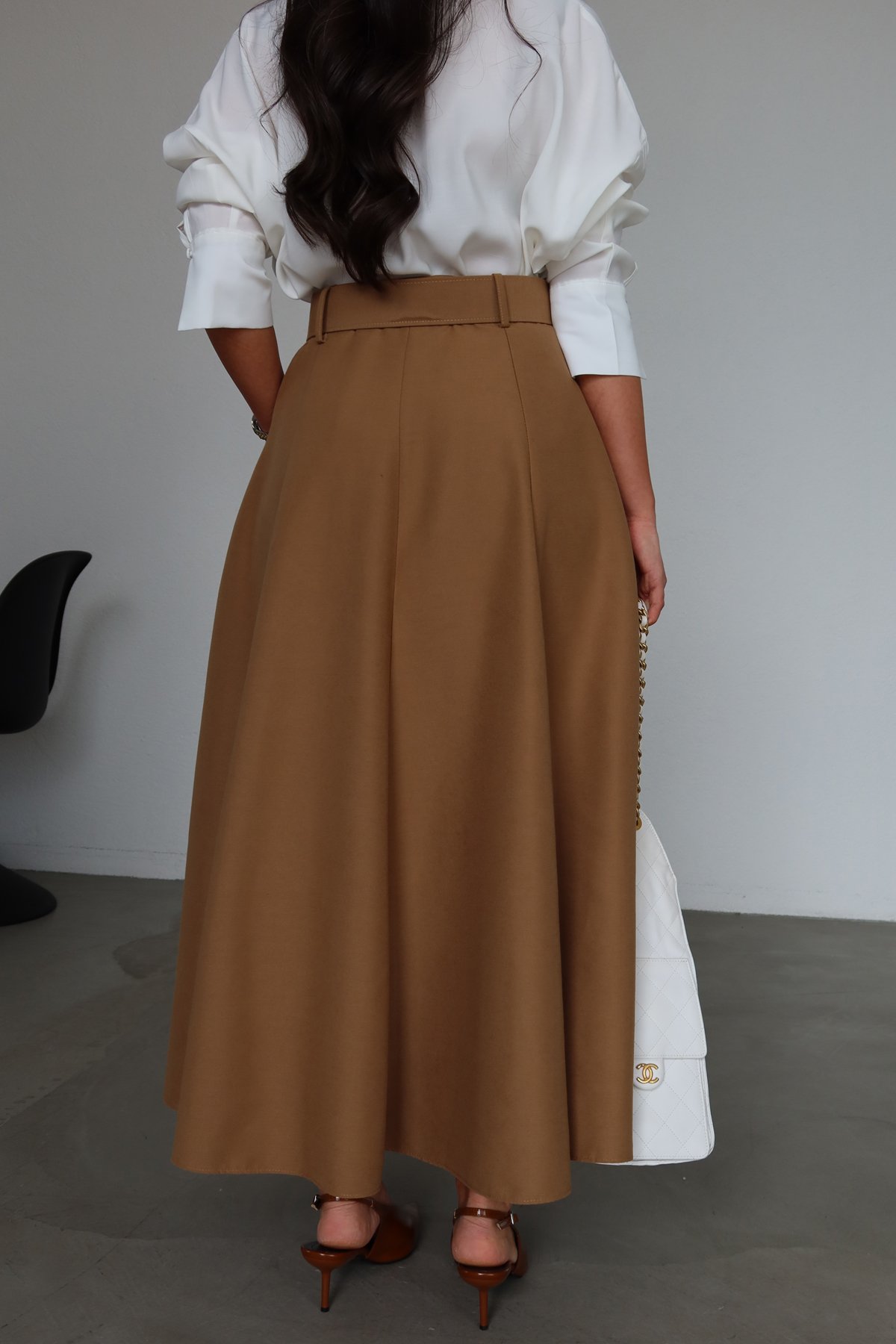 Tok Kumaş Fermuarlı Etek