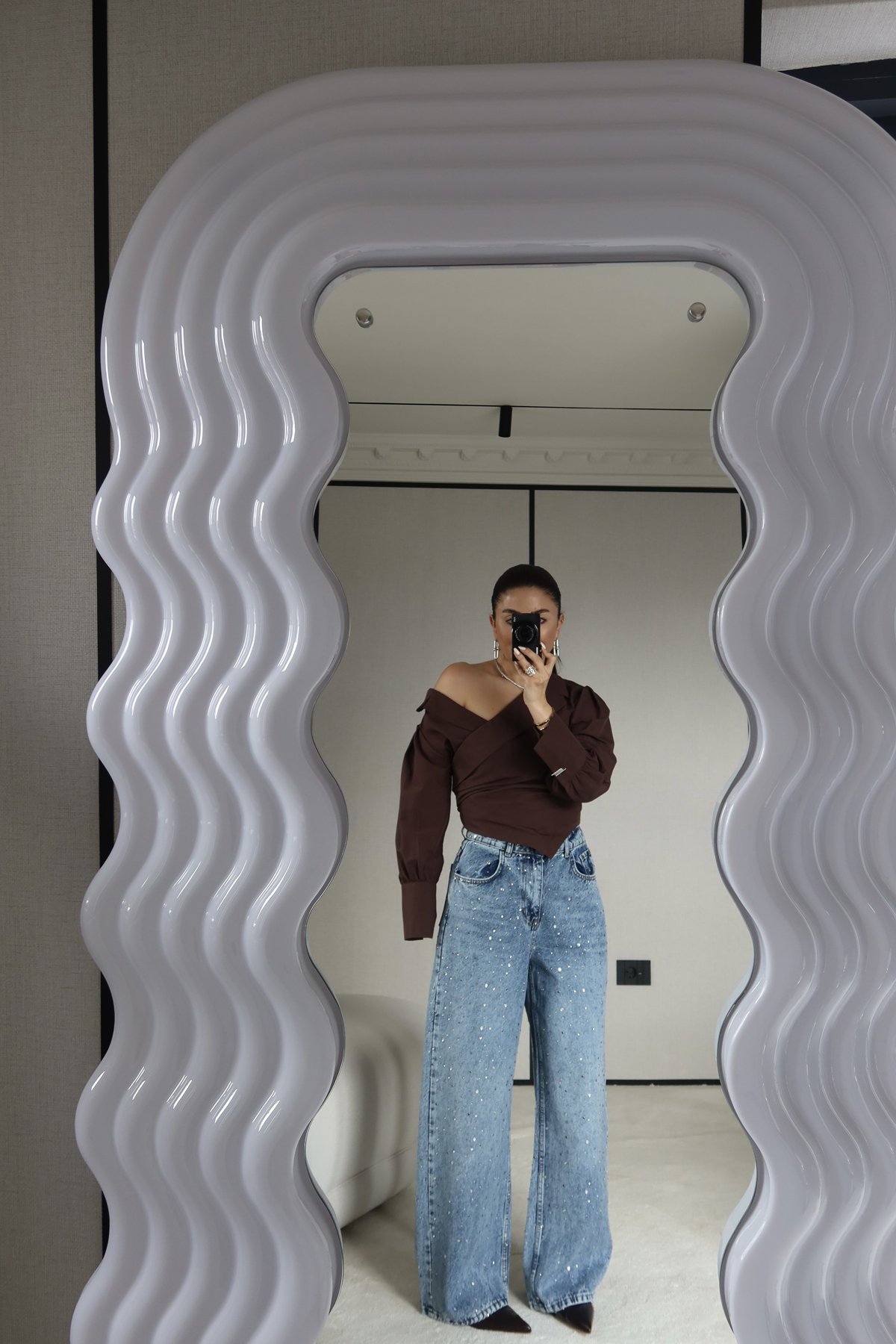 Ön Ve Arkası Taş Baskılı Jean