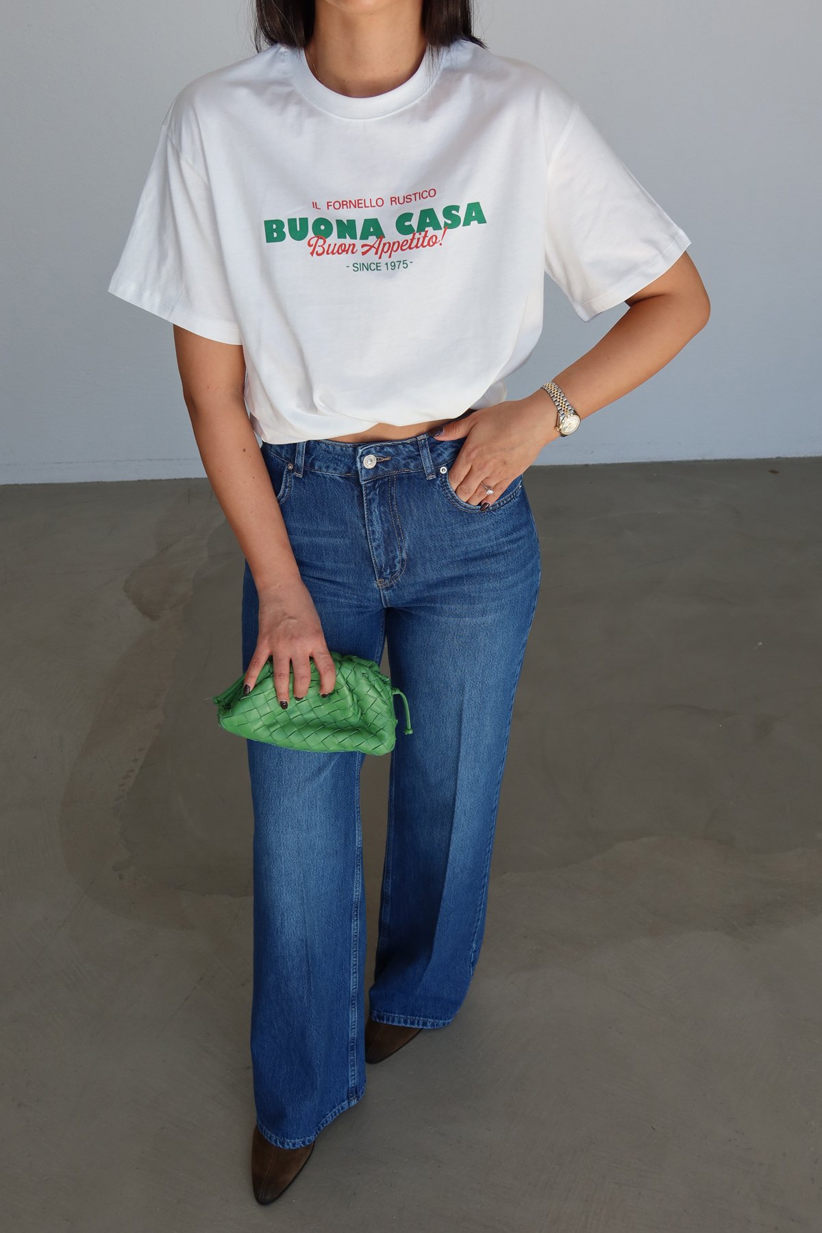 Buona Casa Yazılı Tişört