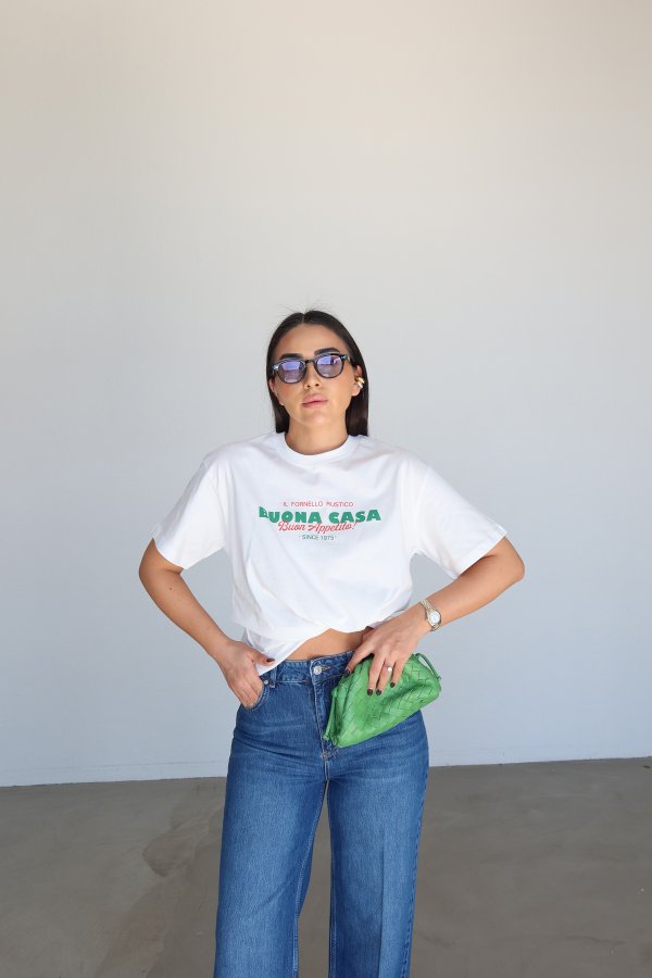 Buona Casa Yazılı Tişört