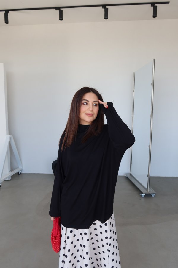 Dik Yaka Oversize Bluz