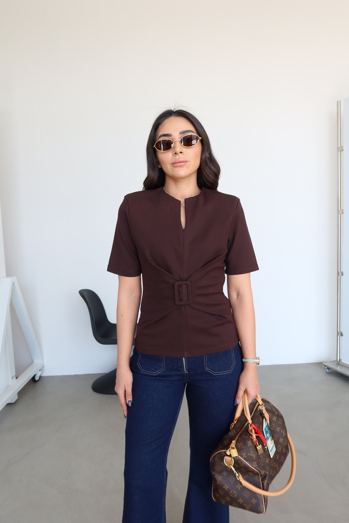 Hakim Yaka Toka Detaylı Bluz