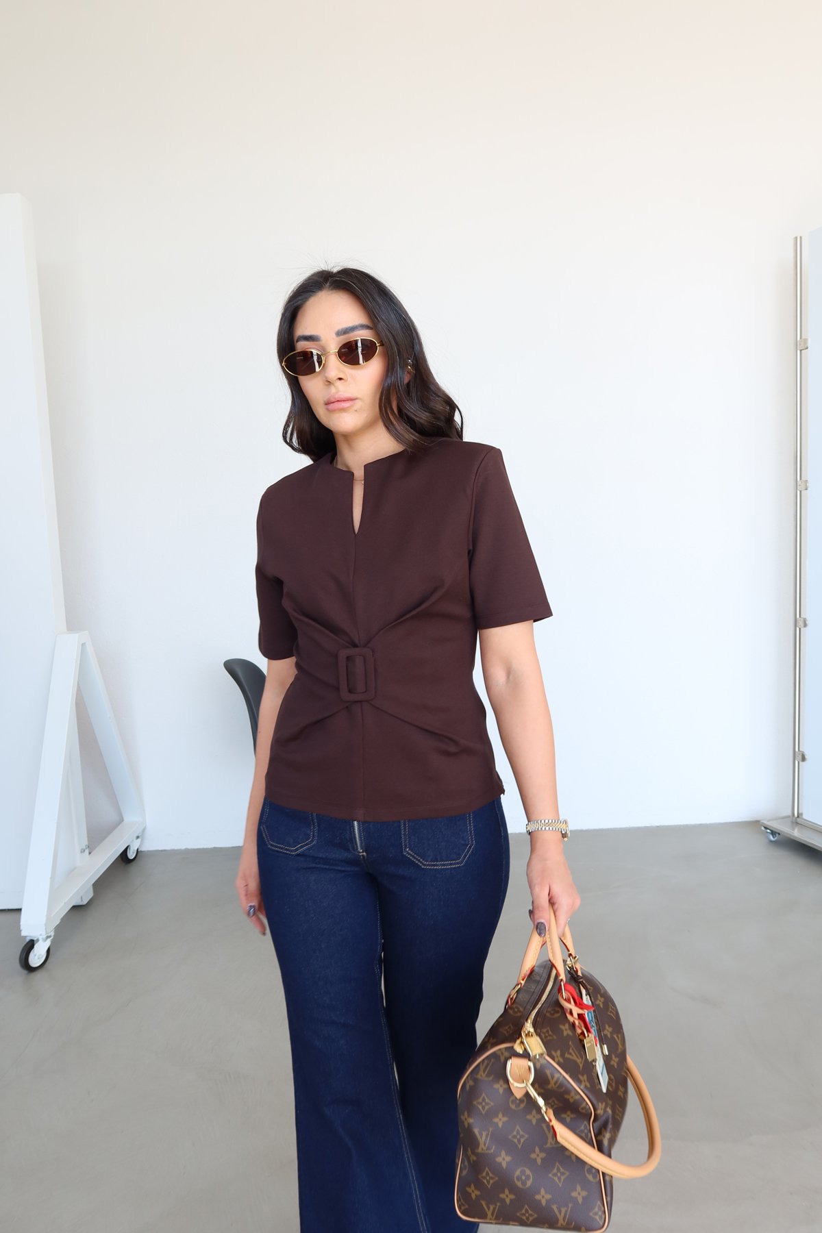 Hakim Yaka Toka Detaylı Bluz