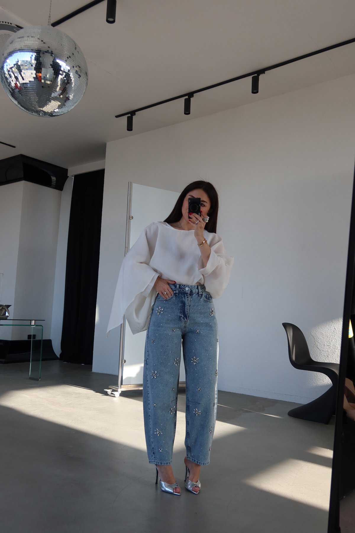 Taş İşlemeli Balon Fit Jean