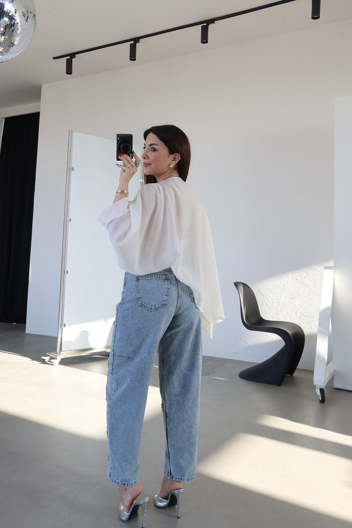 Taş İşlemeli Balon Fit Jean