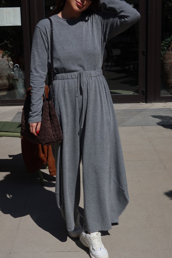 Beli Lastikli Şalvar Pantolon