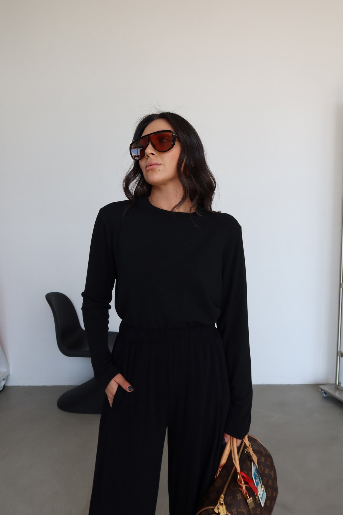 Bisiklet Yaka Uzun Kollu Bluz