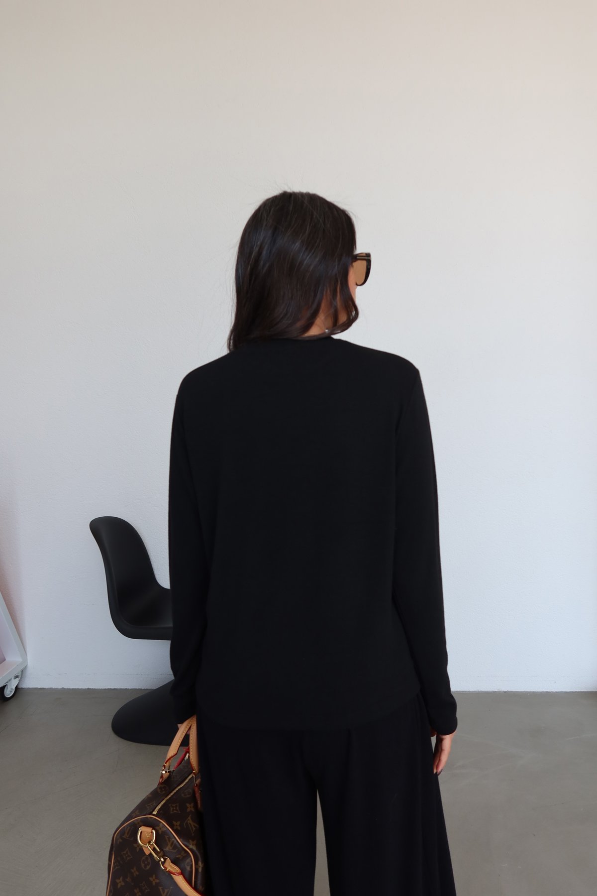 Bisiklet Yaka Uzun Kollu Bluz