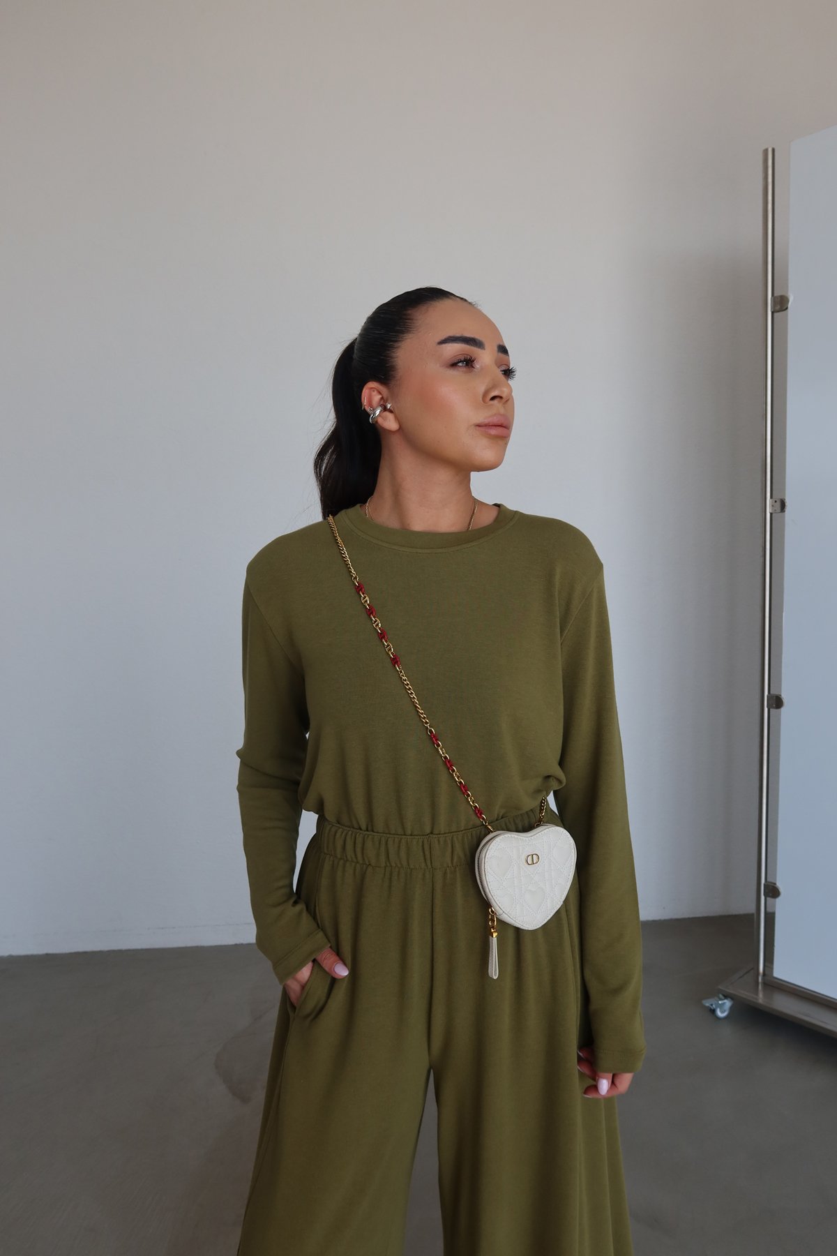 Bisiklet Yaka Uzun Kollu Bluz