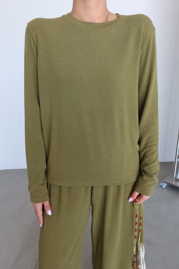 Bisiklet Yaka Uzun Kollu Bluz