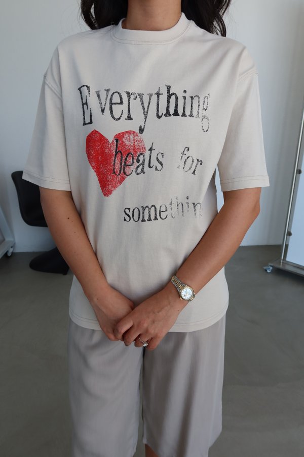 Yazı Ve Kalp Baskılı Tshirt