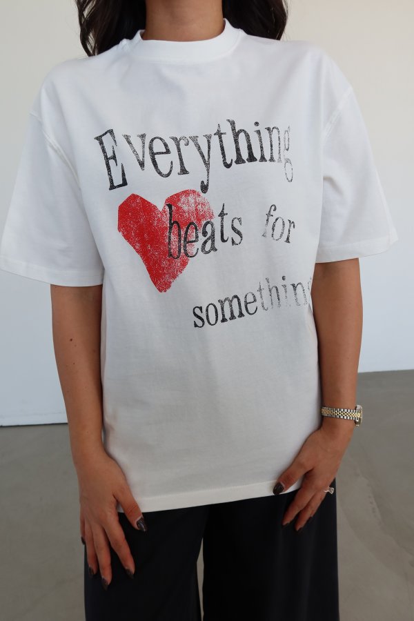 Yazı Ve Kalp Baskılı Tshirt