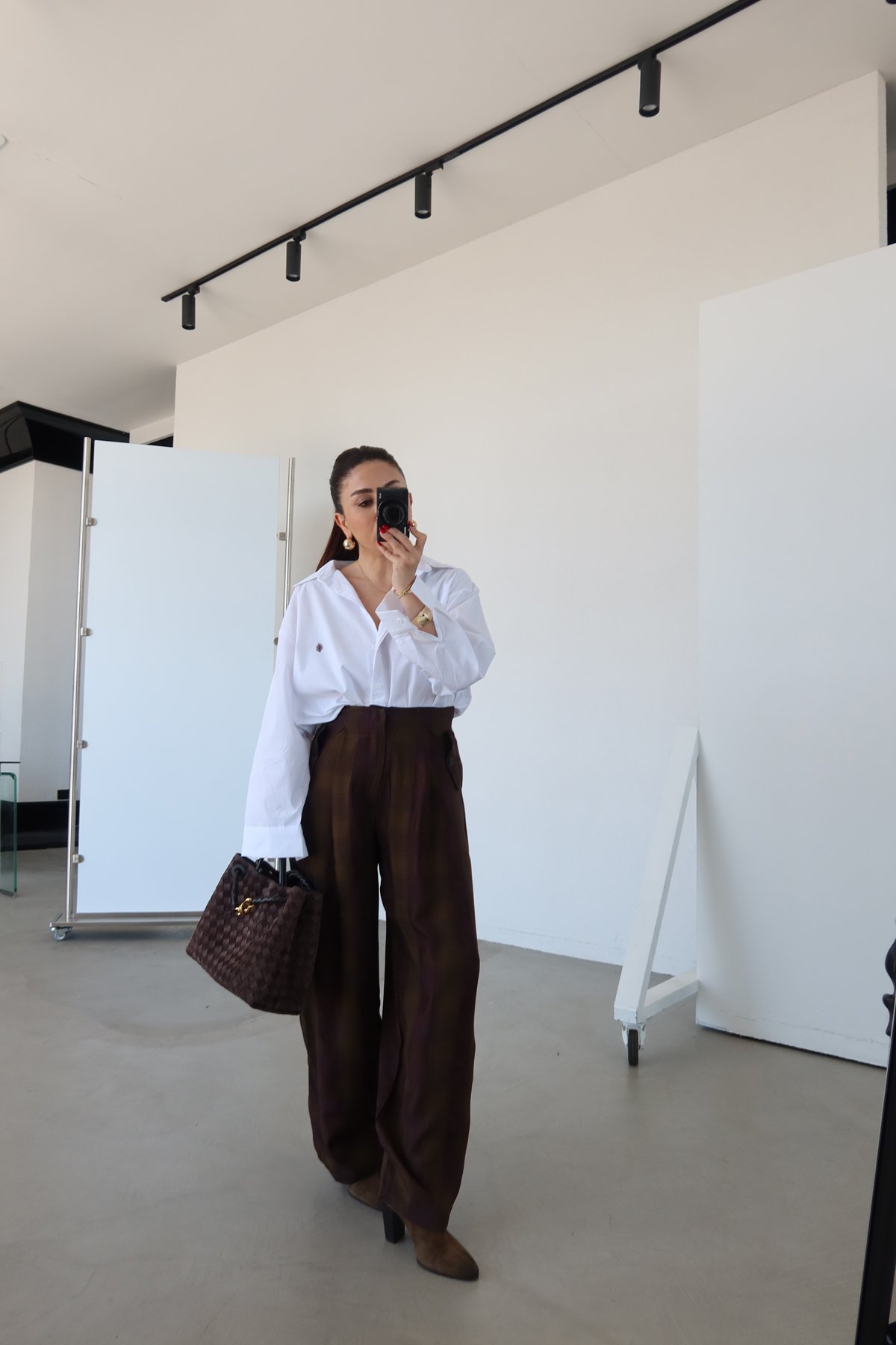 Kapak Cepli Ekoseli Pantolon