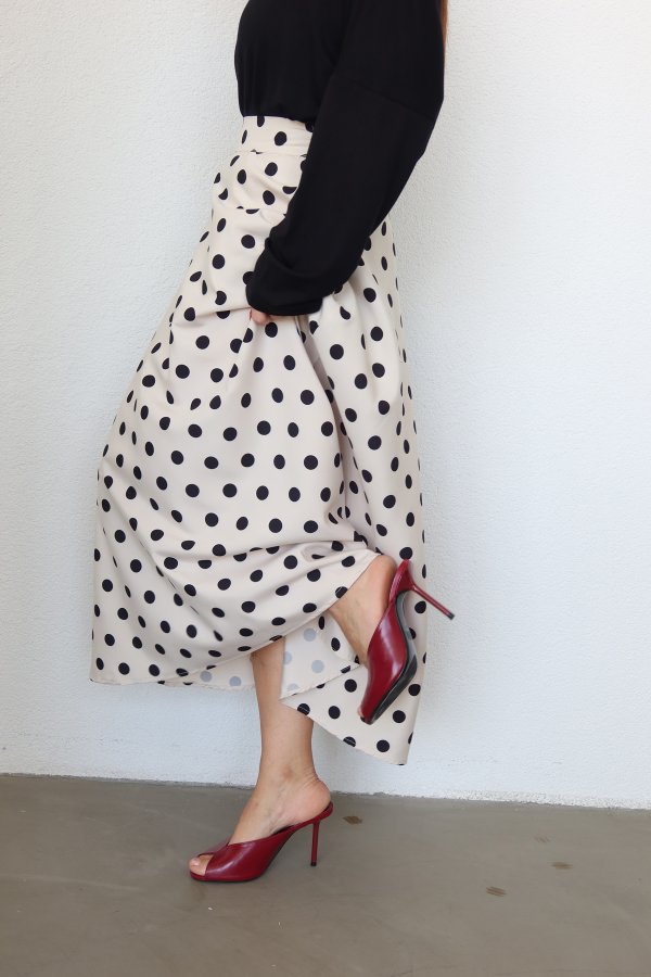 Puantiyeli Saten Etek