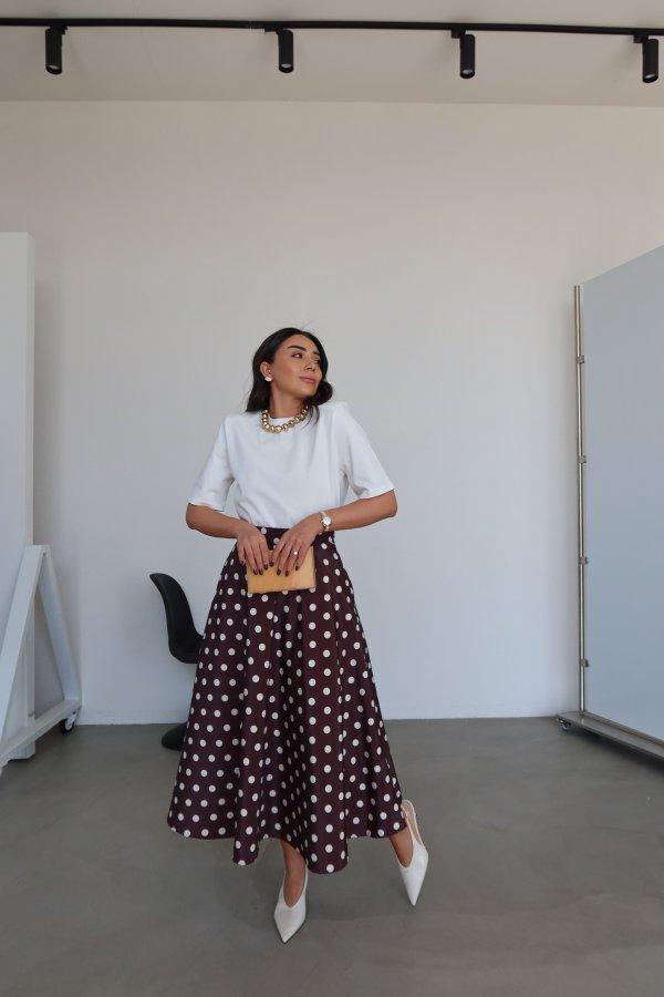 Puantiyeli Saten Etek