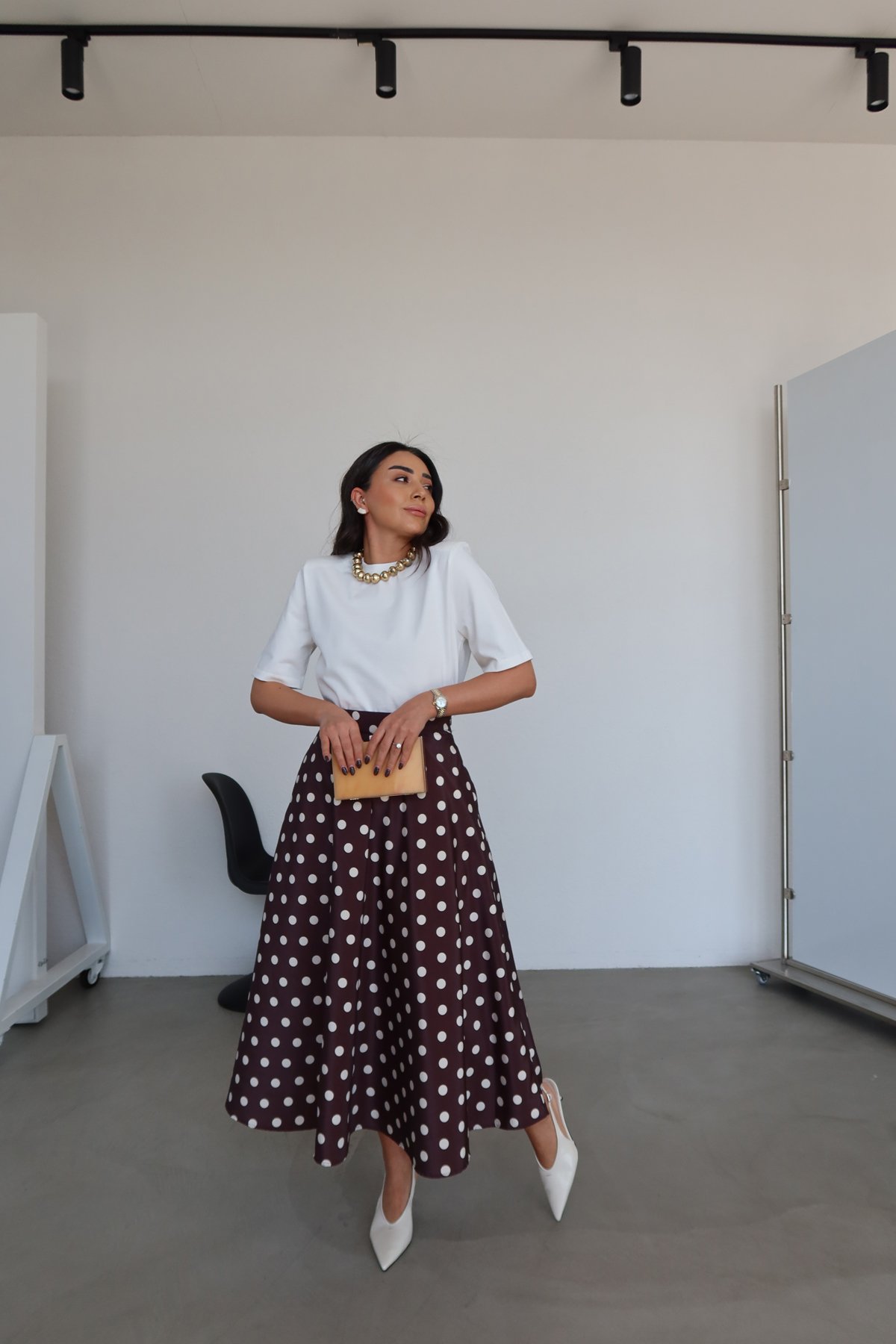 Puantiyeli Saten Etek