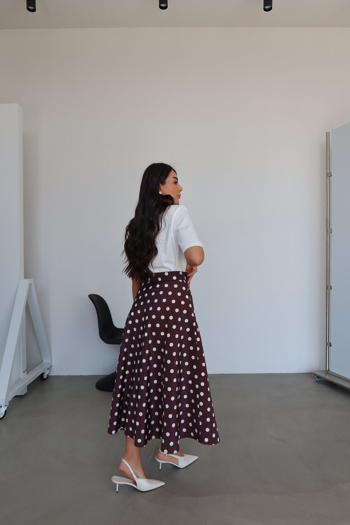 Puantiyeli Saten Etek