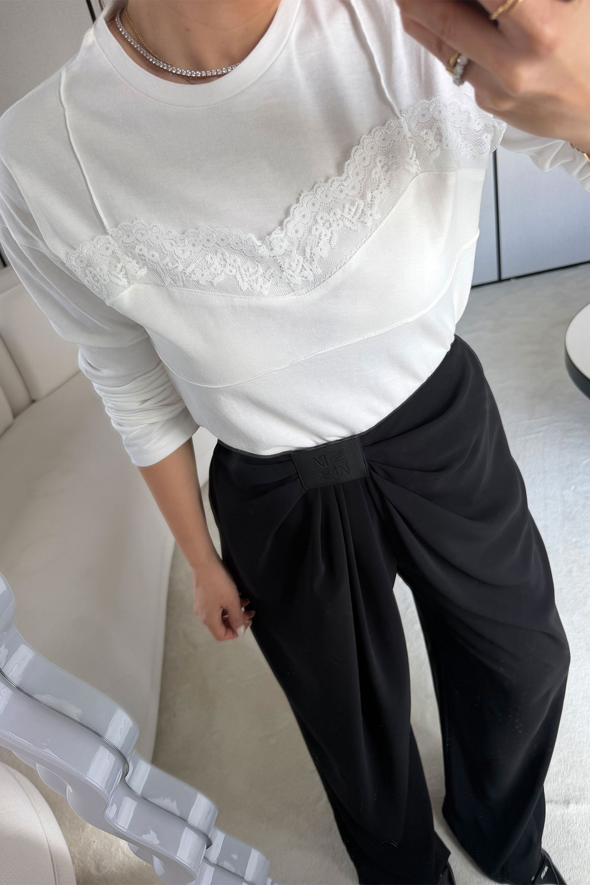 Pileli Dökümlü Premium Pantolon