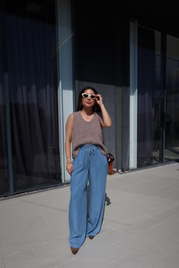 Beli Lastikli Rahat Kalıp Denim Pantolon