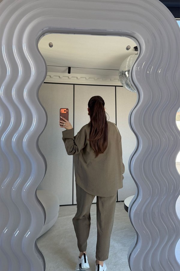 Yıkamalı Gömlek Pantolon Takım