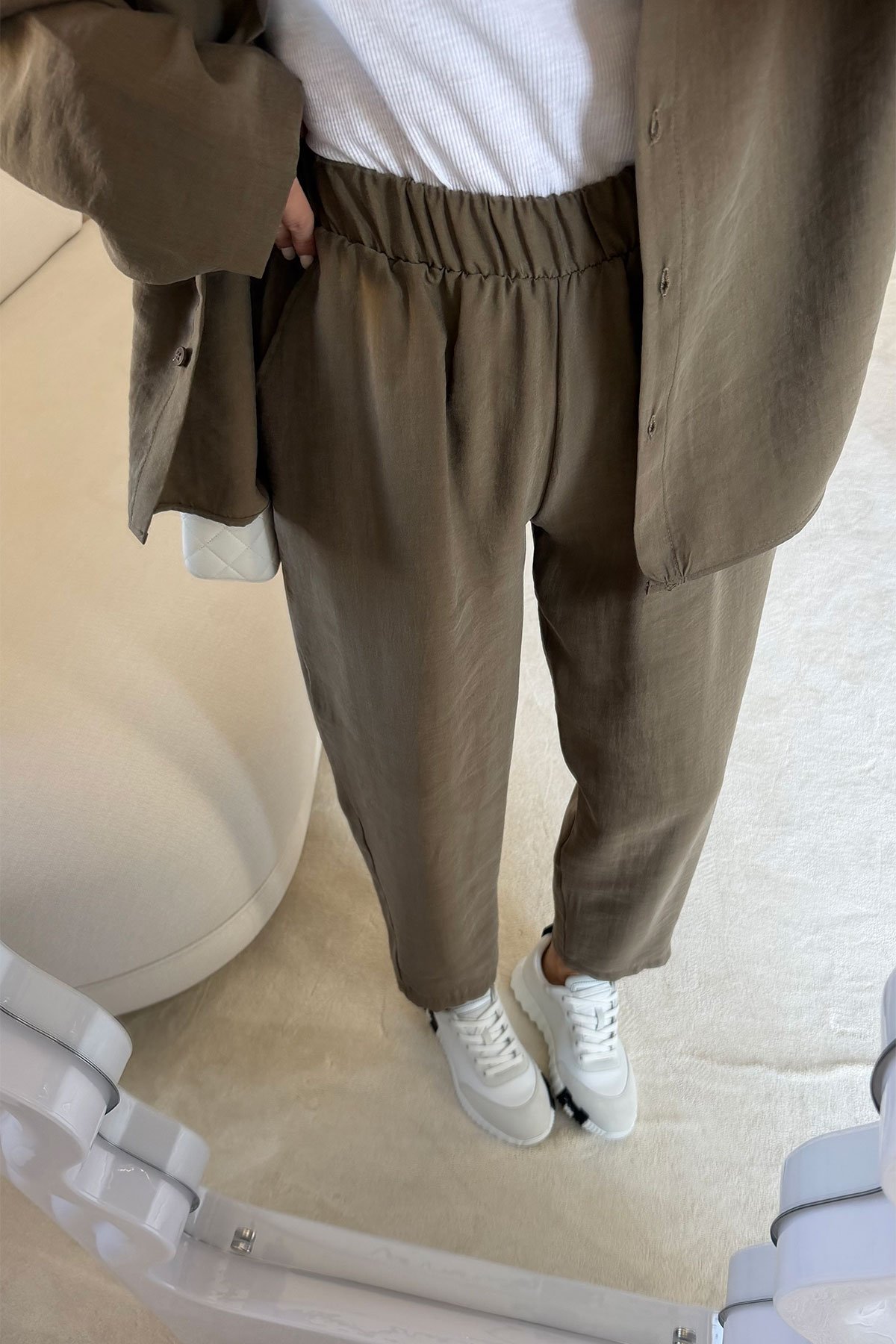 Yıkamalı Gömlek Pantolon Takım