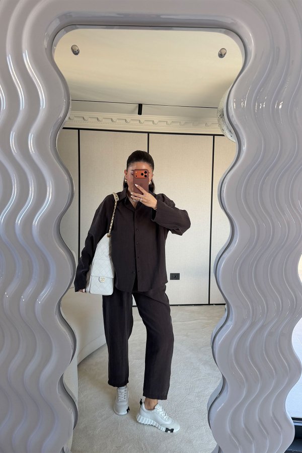 Yıkamalı Gömlek Pantolon Takım