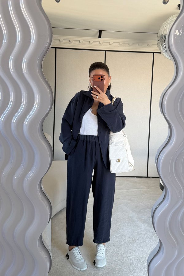 Yıkamalı Gömlek Pantolon Takım