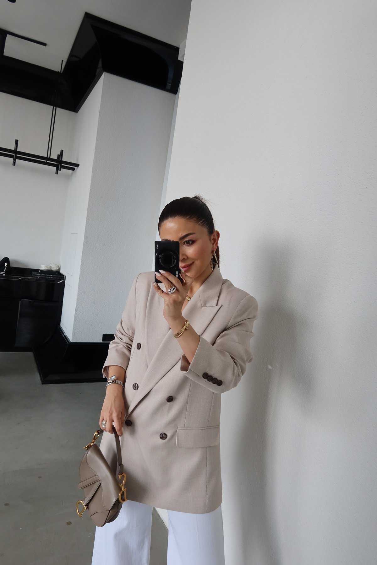 Kendinden Desenli Blazer Ceket