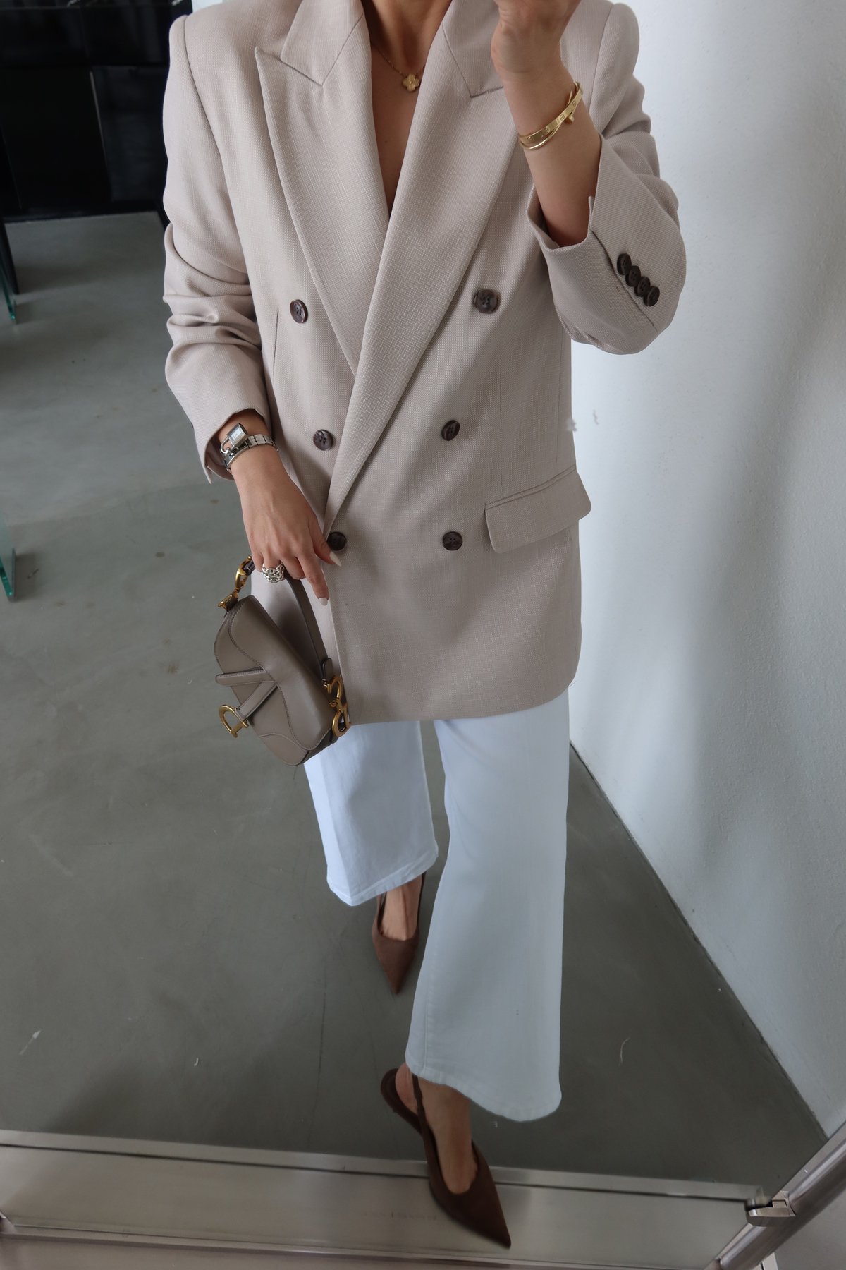 Kendinden Desenli Blazer Ceket