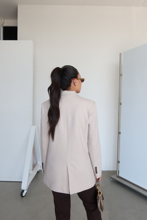 Kendinden Desenli Blazer Ceket