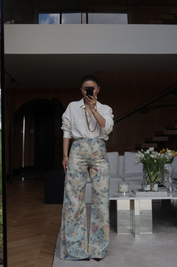 Çiçek Desenli Pantolon