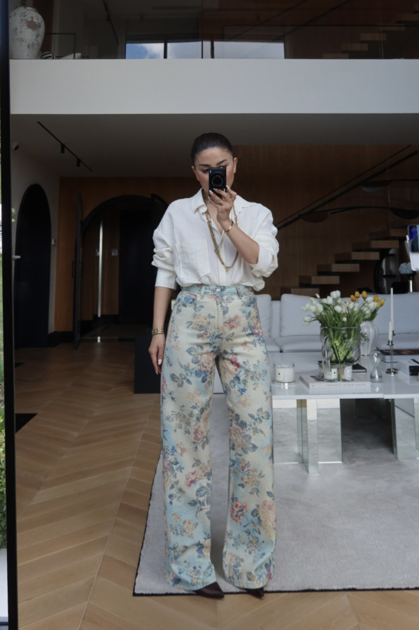 Çiçek Desenli Pantolon