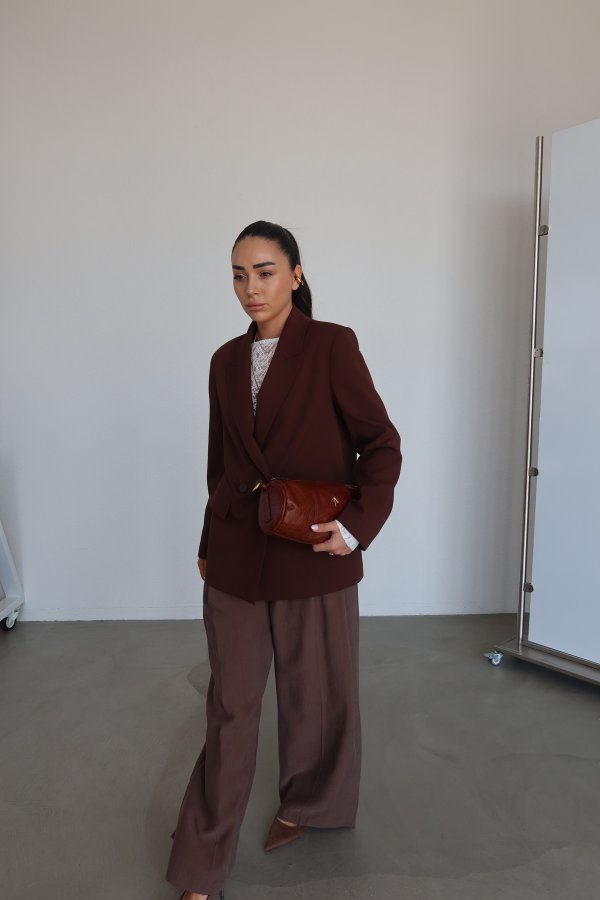 Pileli Yumuşak Dokulu Pantolon