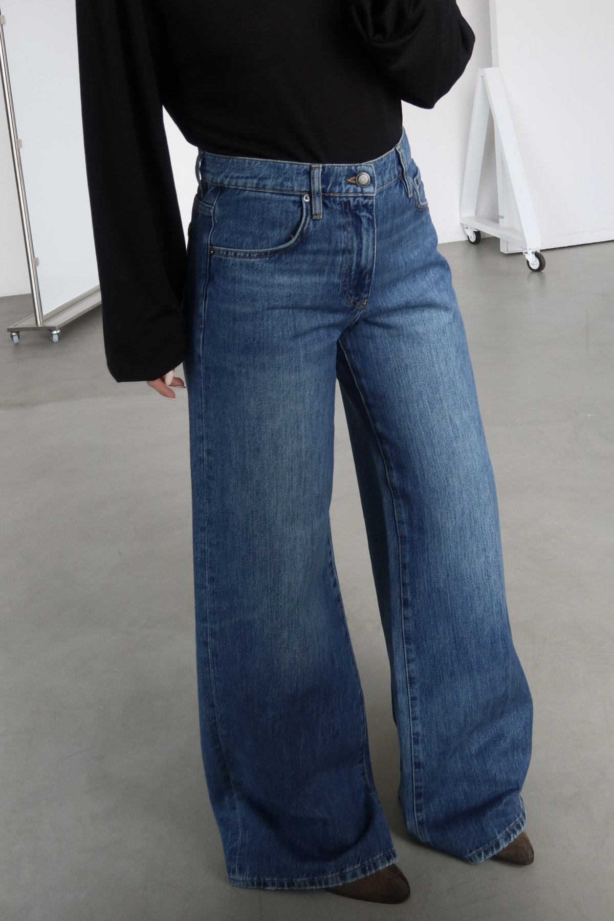 Geniş Paça Straight Jean