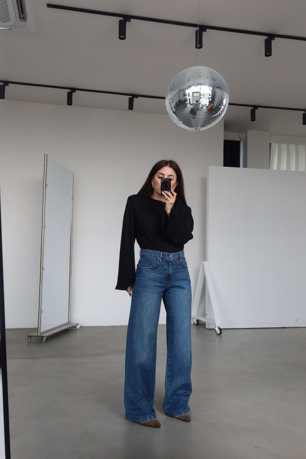 Geniş Paça Straight Jean