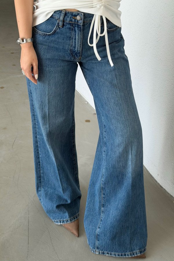 Geniş Paça Straight Jean