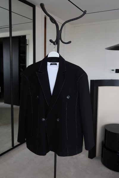 Dikiş Detaylı Kruvaze Ceket