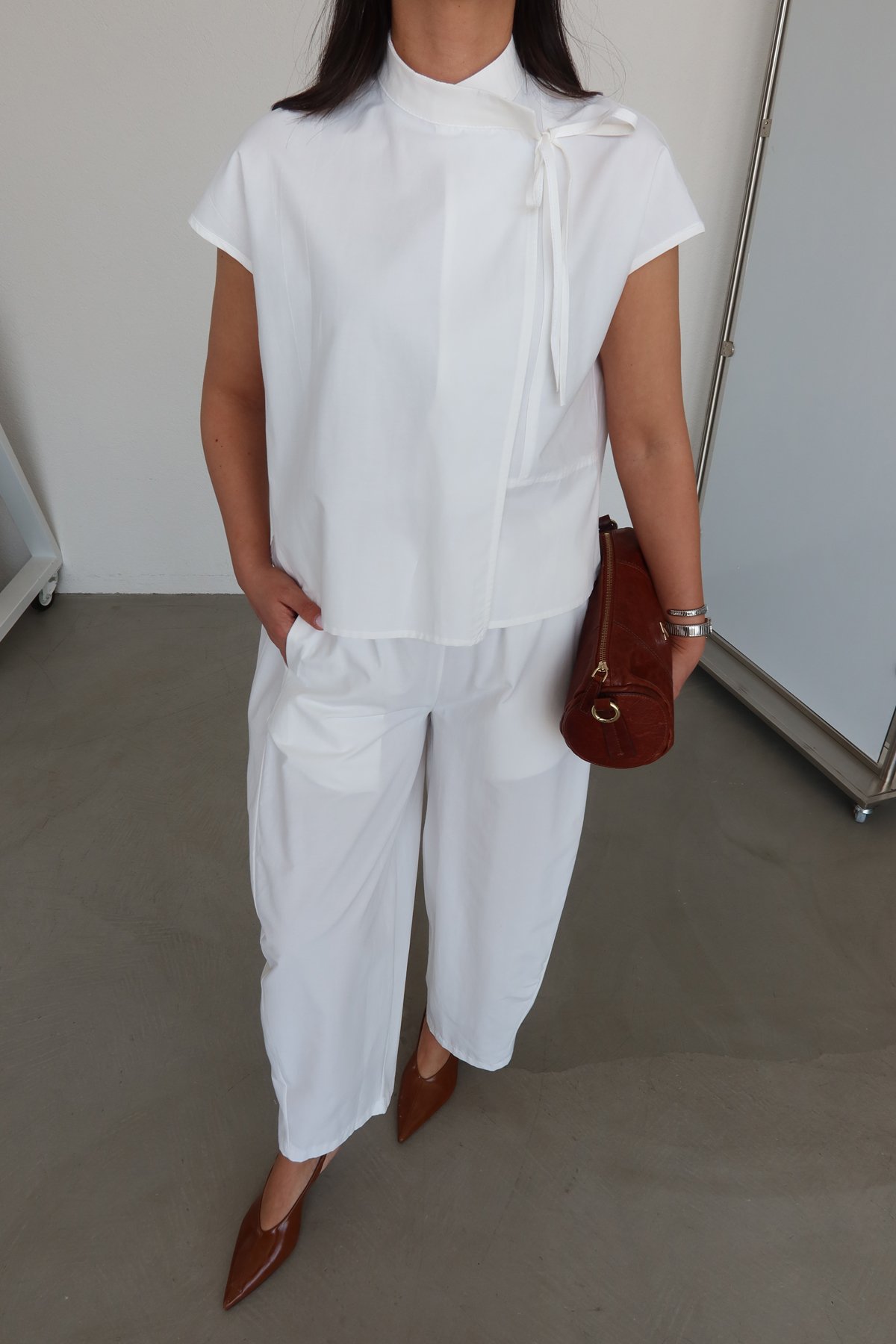 Bağlamalı Bluz Pantolon Takım