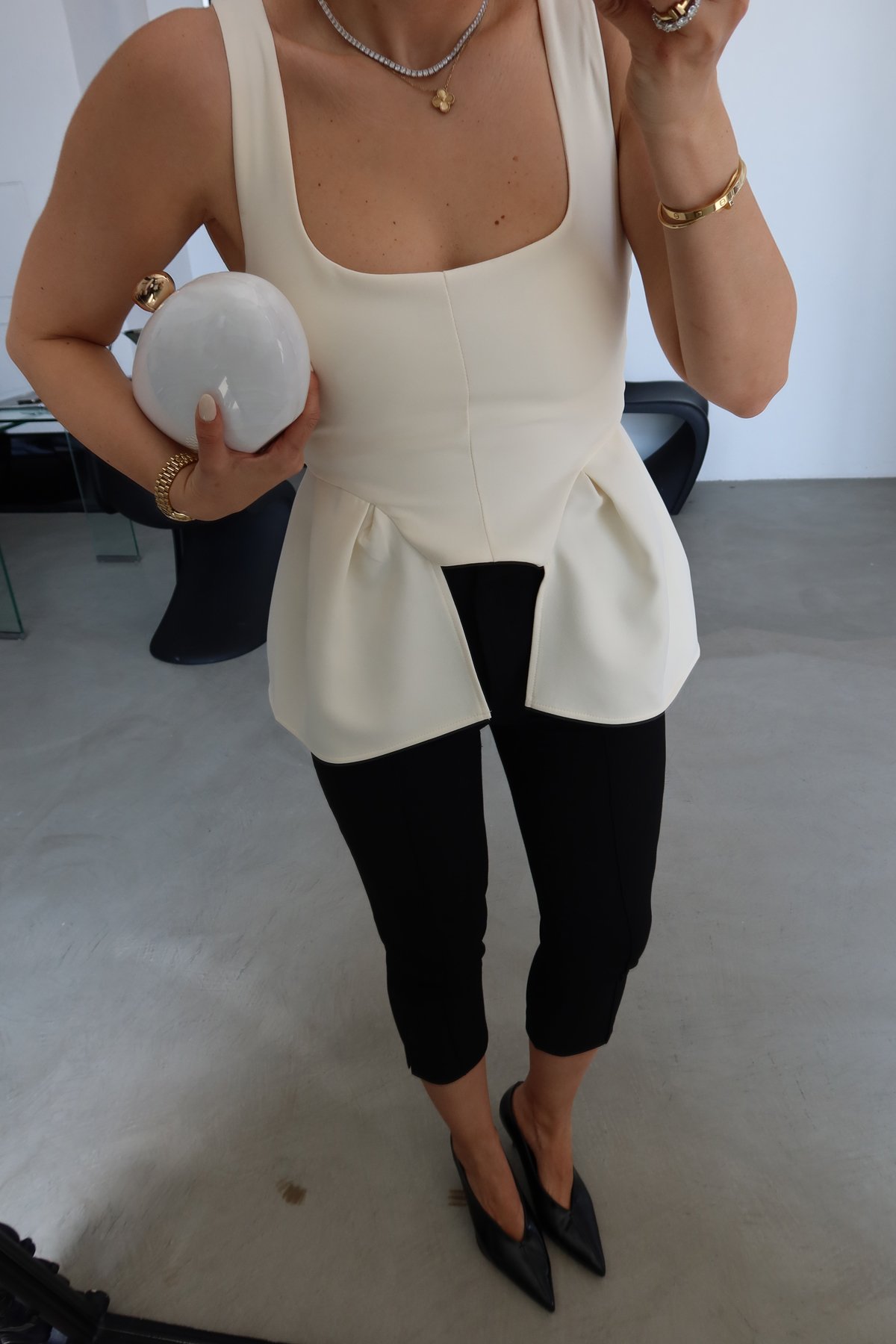 Puantiyeli Askılı Bluz