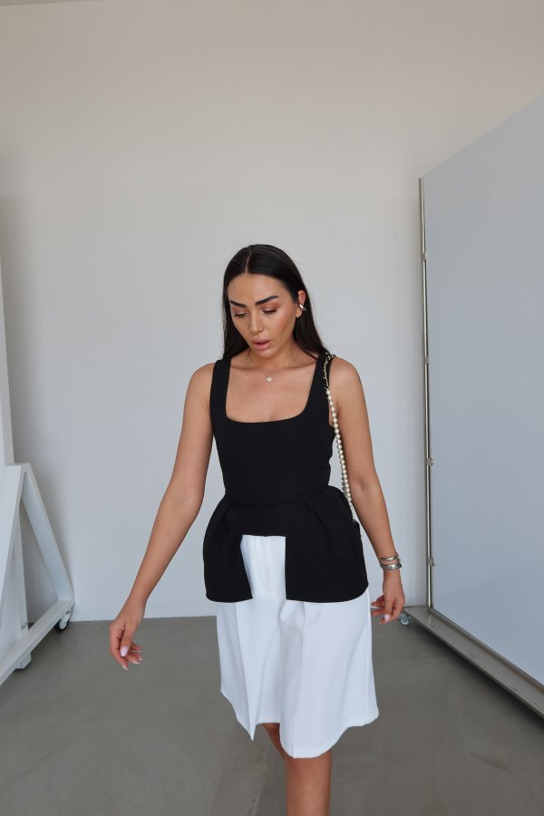 Puantiyeli Askılı Bluz