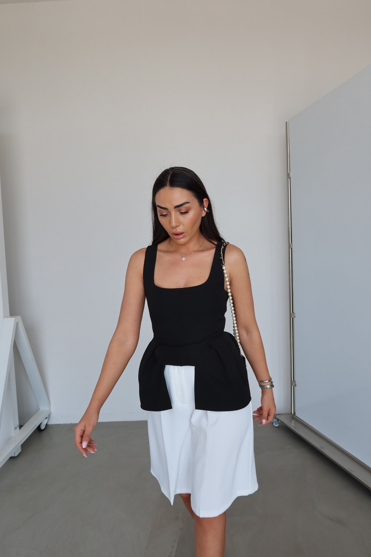 Puantiyeli Askılı Bluz