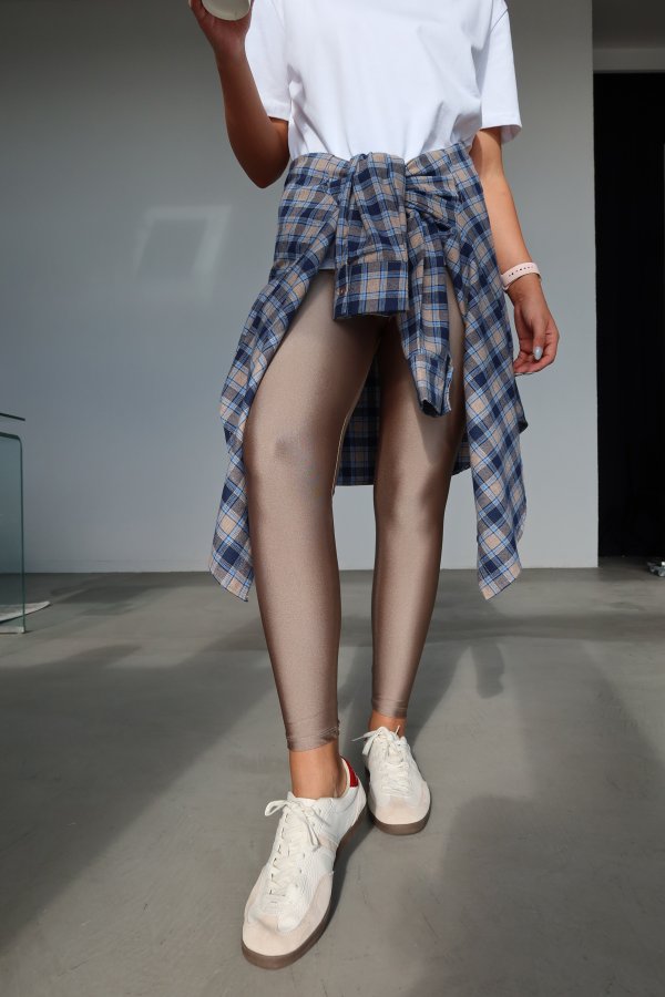 Yüksek Bel Parlak Tayt