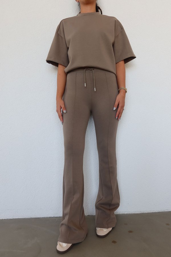 İspanyol Paça Önden Dikişli Pantolon