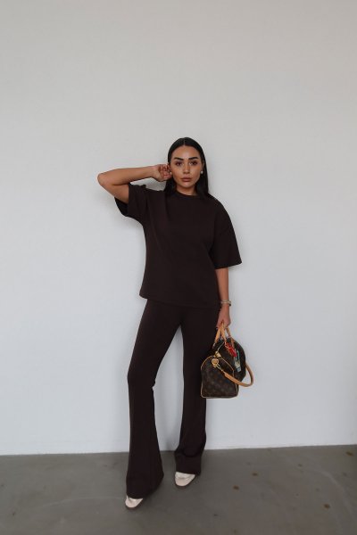 İspanyol Paça Önden Dikişli Pantolon