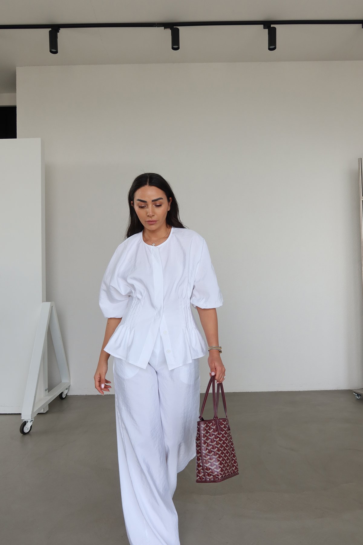 Balon Kol Gipeli Gömlek Pantolon Takım