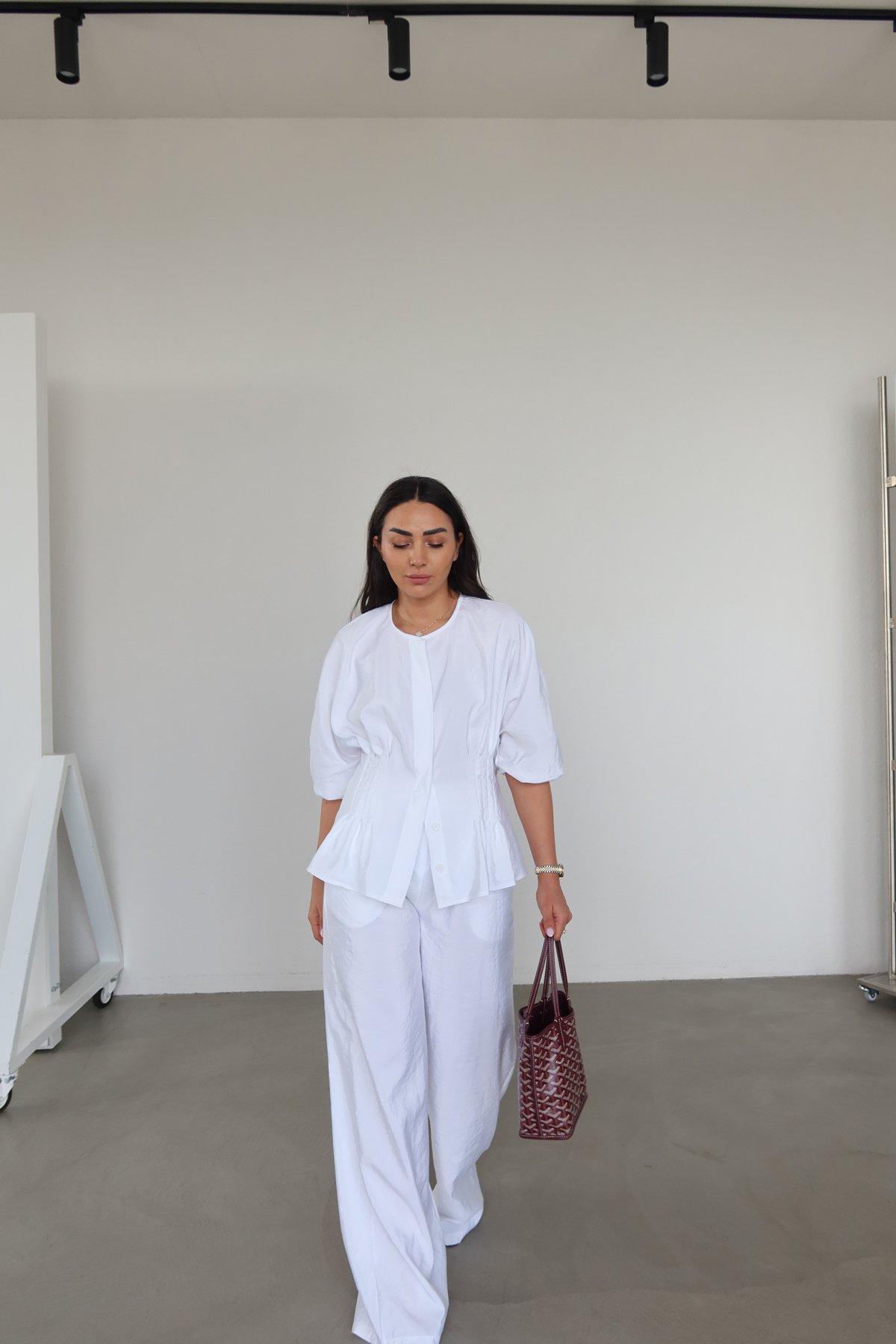 Balon Kol Gipeli Gömlek Pantolon Takım