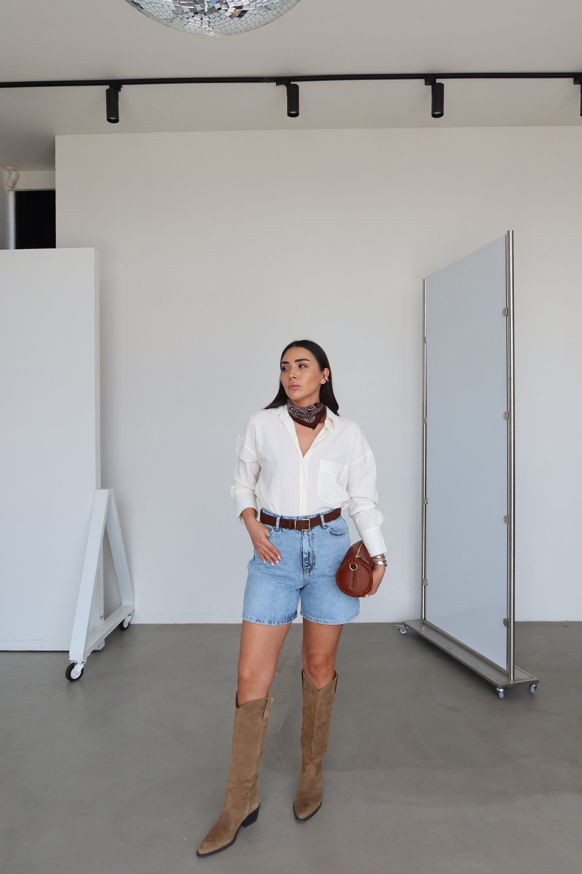 Dokulu Oversize  Gömlek